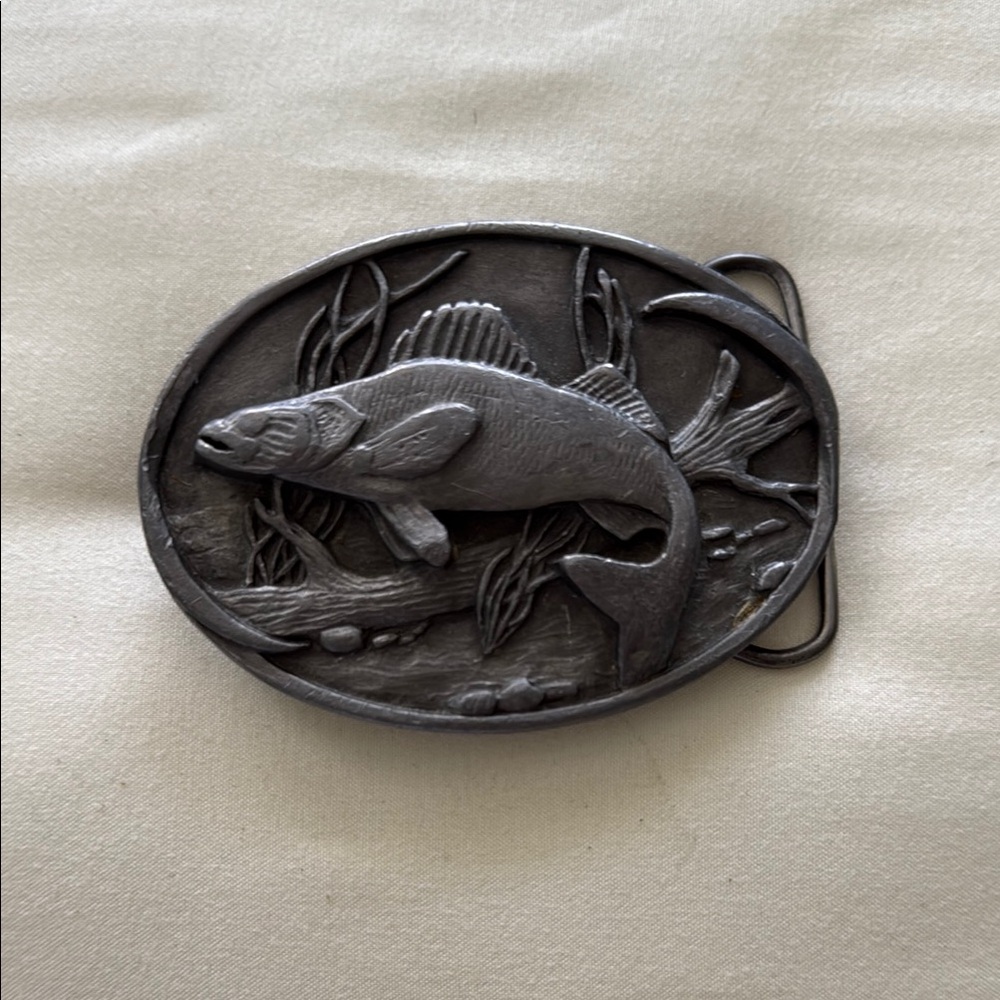 Vintage 1988 Fish Design Belt Buckle
